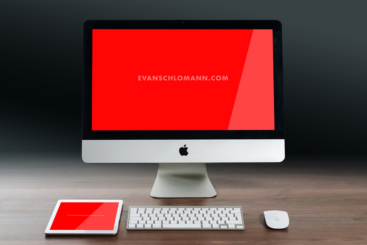 Monitor and Pad Mockup, a Presentation Template by Evan Schlomann