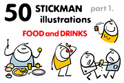 Cartoon food and drinks set 1., a Person Illustration by eka panova (Thumbnail 1 of 6)