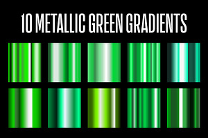 10 Metallic Green Gradients .AI