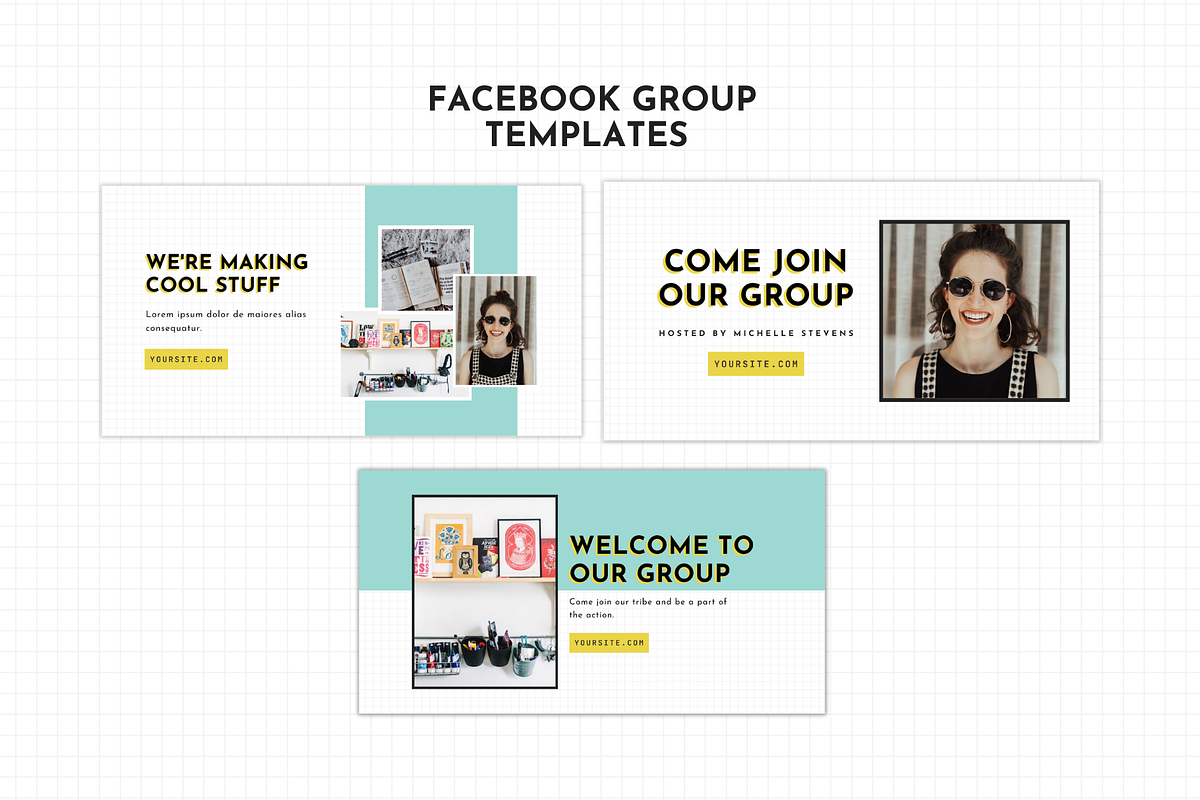 Facebook Template Yellow Canva, a Social Media Template by ltsdesigns (Photo 3 of 5)