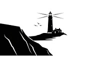 Lighthouse Coastal Cliff Silhouette, a Graphic by hafijul (Thumbnail 12 of 15)