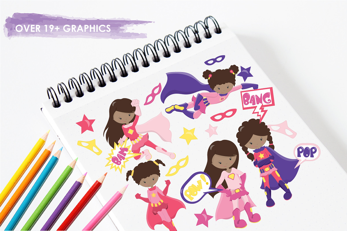 Superhero illustration pack, an Illustration by PrettyBundles (Photo 3 of 5)