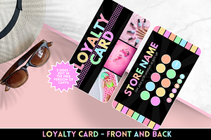 Pastel Neon Loyalty Card, a Card Template by SunshineStudioBoutique