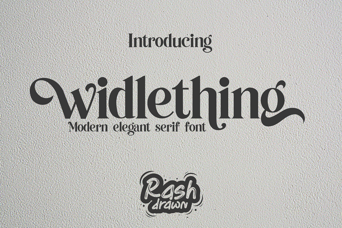 Widlething - modern serif font, a Serif Font by Rashdrawn (Photo 1 of 5)