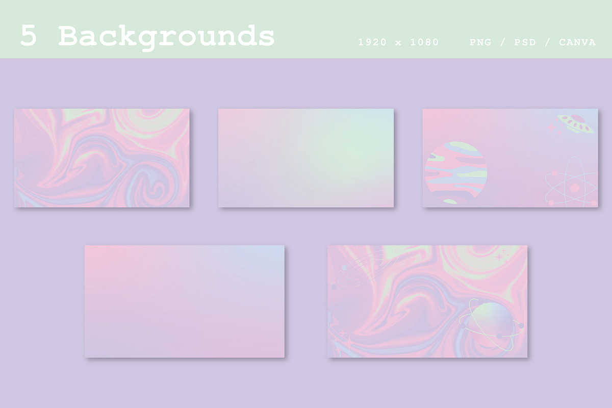 Streaming: Iridescent Galaxy Kit, a Social Media Template by Liseno Designs (Photo 3 of 9)