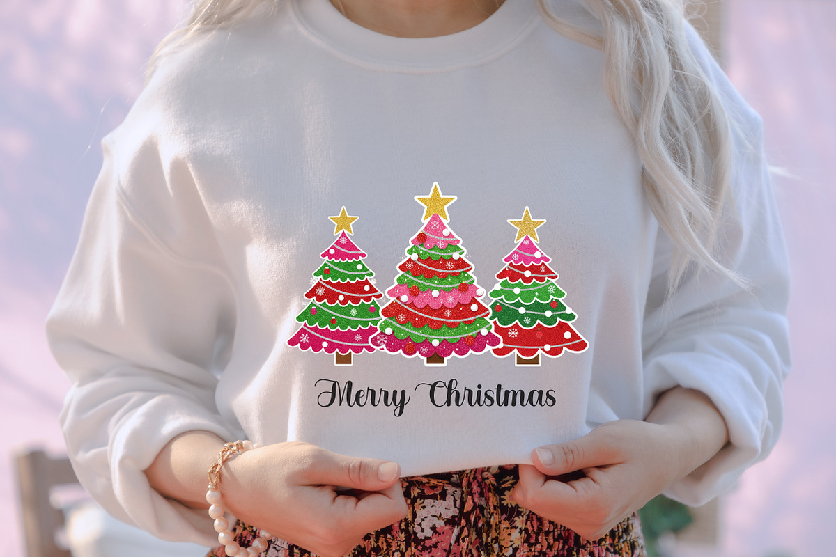 Glitter Patchwork Christmas Tree Png, an Illustration by designcity5 (Photo 3 of 8)