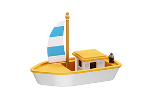 Yachts isometric icon illustration, an Object Illustration by fahad121
