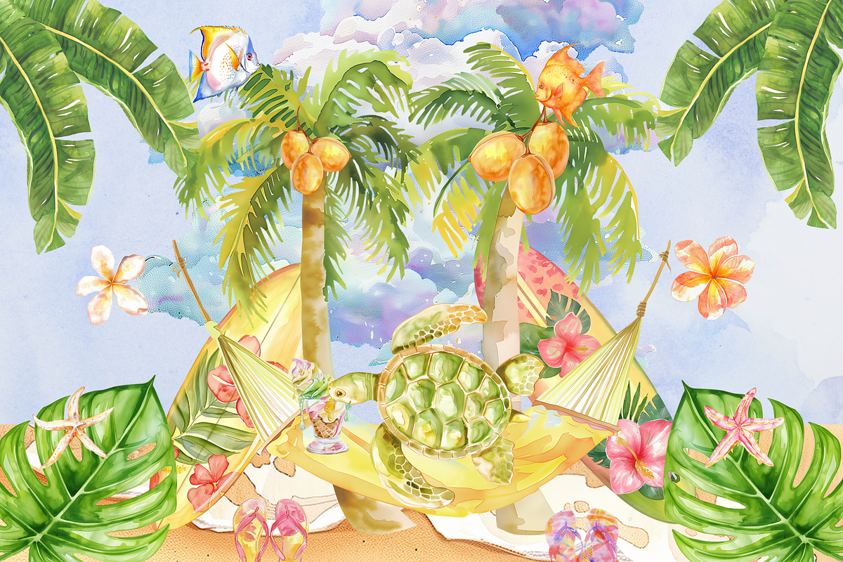 Watercolor Summer Collage, an Object Graphic by JulsIst (Photo 3 of 11)