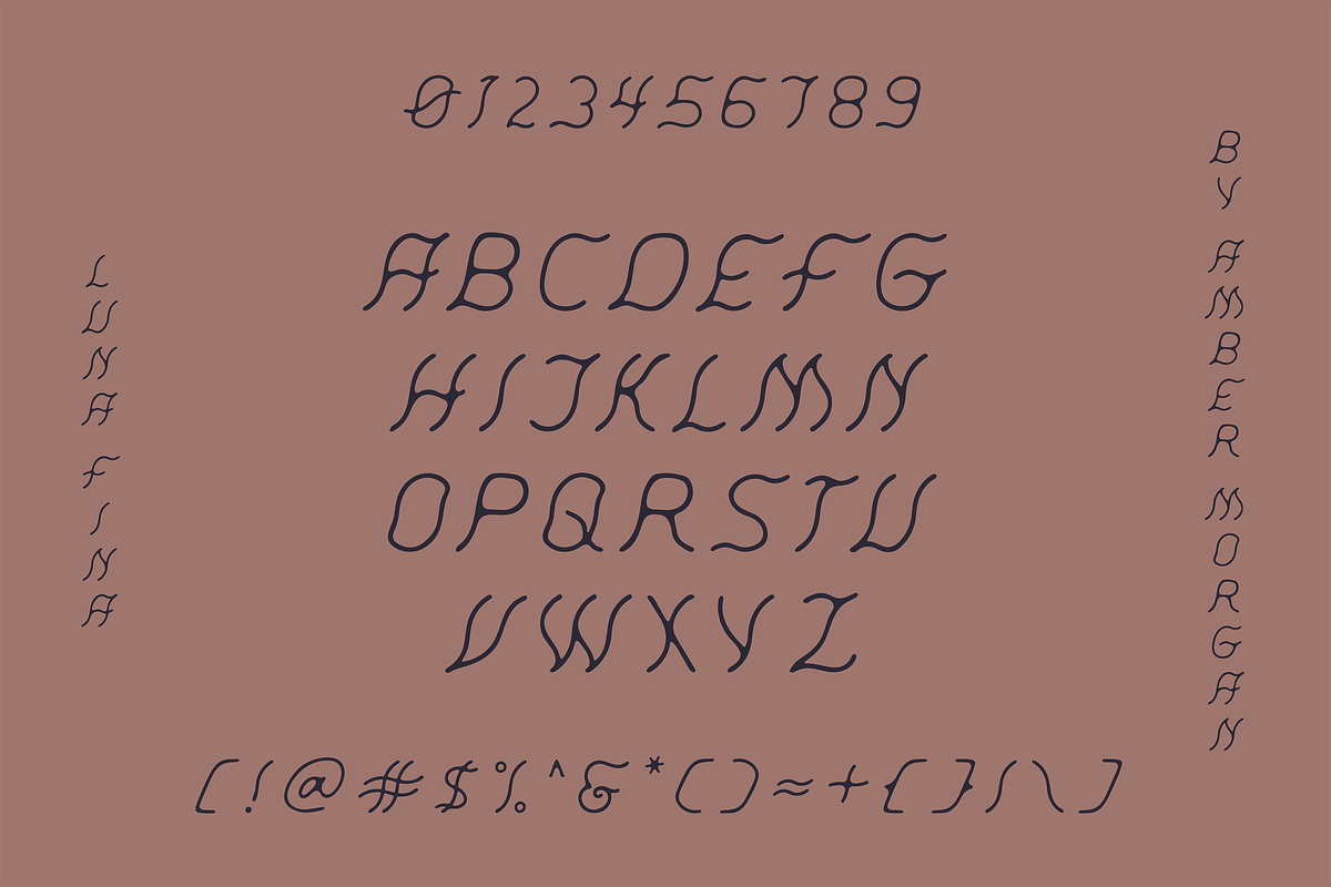 Luna Fina | Slanted Sans Serif Font, a Font by Amber Morgan (Photo 2 of 6)