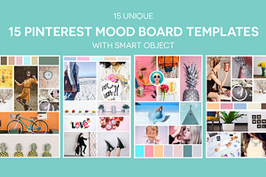 15 Pinterest Mood Board Templates V2, a Social Media Template by Creativetacos