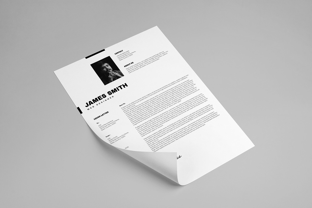 Minimalist Resume and CV Template, a Resume Template by PixelStudio (Photo 5 of 5)