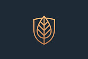 Leaf and shield logo design., a Branding & Logo Template by lettett (Thumbnail 1 of 4)