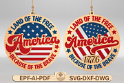 America with US flag Ornament Svg, a Pattern Graphic by Lasercutiny (Thumbnail 1 of 2)