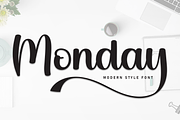 Monday | Script Font, a Handwritten Font by Scratchones (Thumbnail 1 of 9)