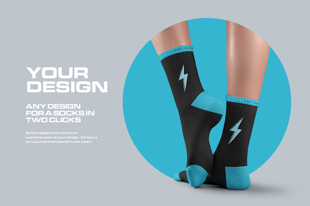 Mockups Long Socks on the Woman Legs, a Bottom Mockup by Grow Design Craft Studio (Photo 4 of 7)