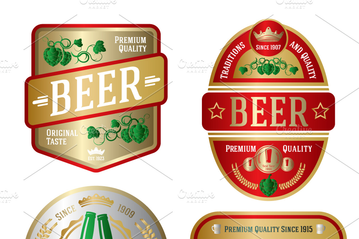 Vector Set - Beer labels + Bonus, a Templates & Theme by Tashal