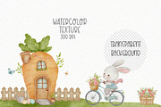Easter garden Watercolor Clipart, an Illustration by Estúdio Lin (Thumbnail 7 of 7)