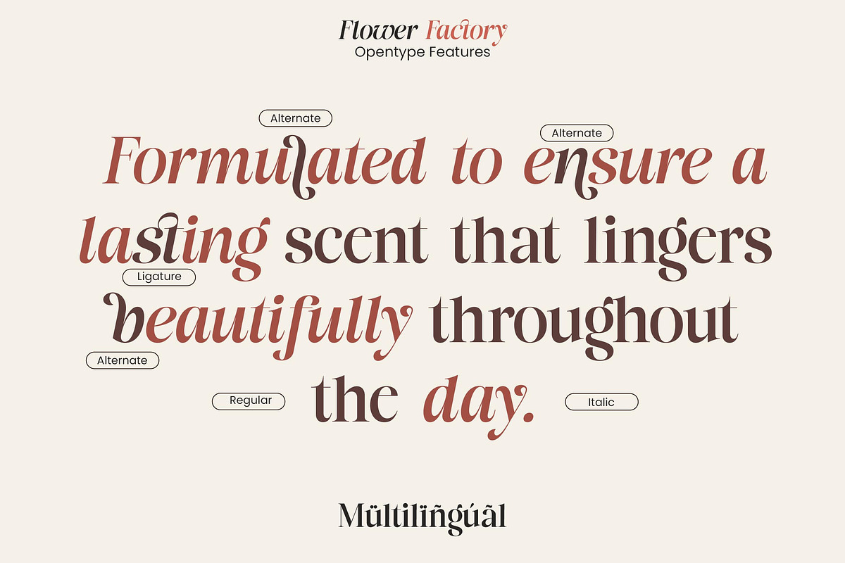Flower Factory - Stylish Modern Seri, a Serif Font by Lettersiro (Photo 5 of 9)