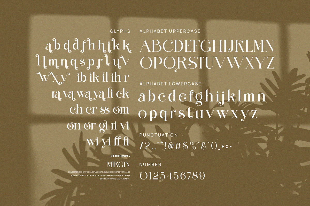 Mikgin Elegant Ligature Serif Font, a Serif Font by Perfectype (Photo 8 of 8)
