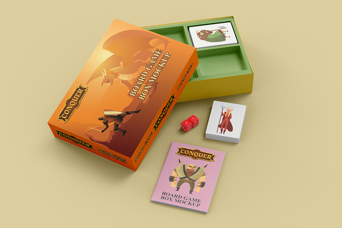 Board Game Box Mockup - 5 views, a Packaging Mockup by Illusiongraphic (Photo 5 of 19)