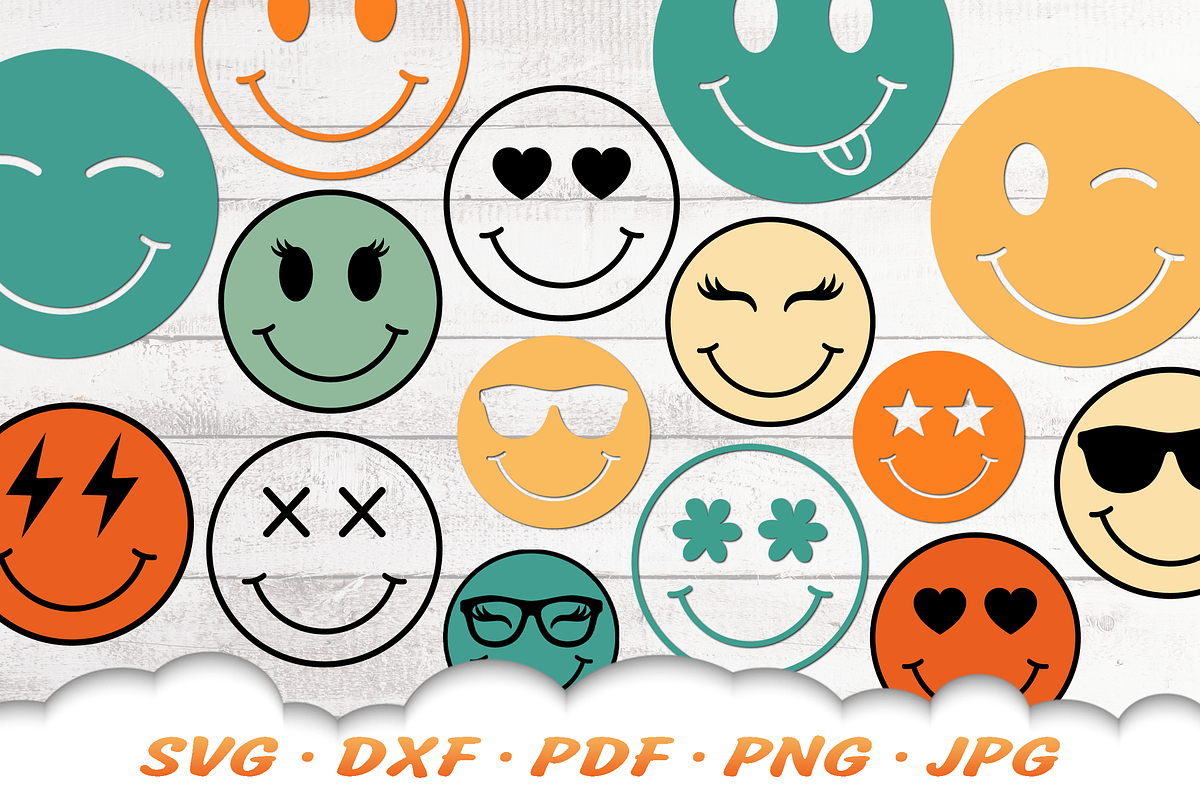 Smiley Face SVG Bundle, a Graphic by Cloud9DesignSVG (Photo 7 of 7)