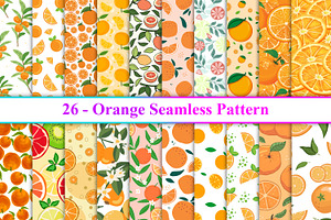 Orange Seamless Pattern, a Pattern Graphic by Digital Studio