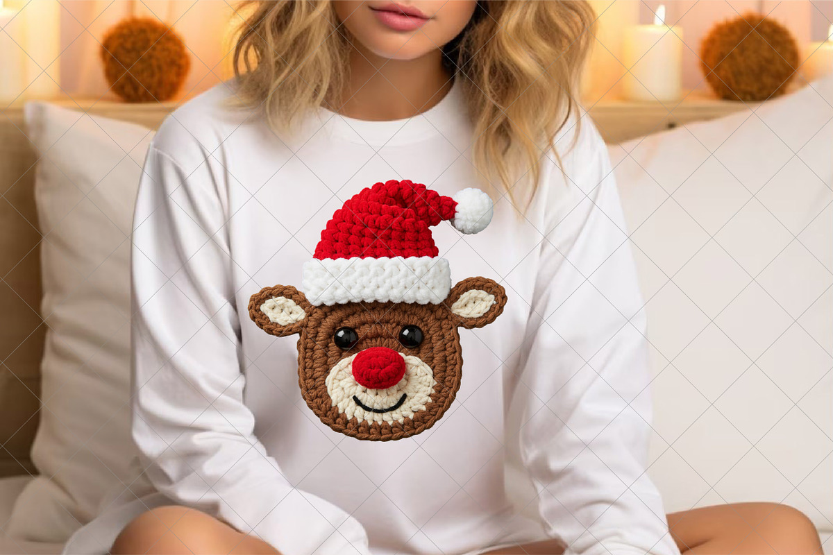 Crochet Rudolph Reindeer PNG, an Illustration by SinaCreation (Photo 3 of 7)