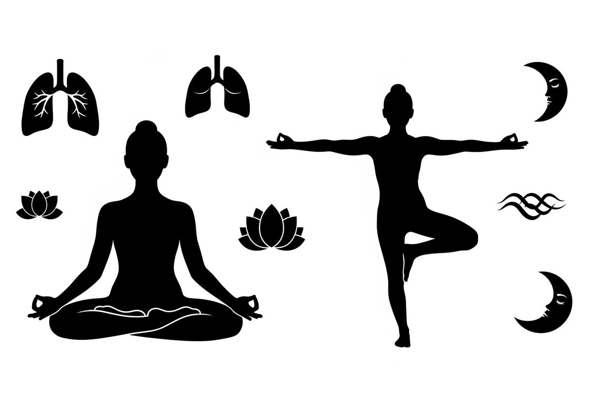 Yoga Meditation Silhouette Vector Bu, an Illustration by Artivon (Photo 8 of 40)