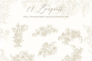 Vintage Peony - Flowers Line Art, a Decorative Illustration by BlumenSoul (Thumbnail 2 of 9)