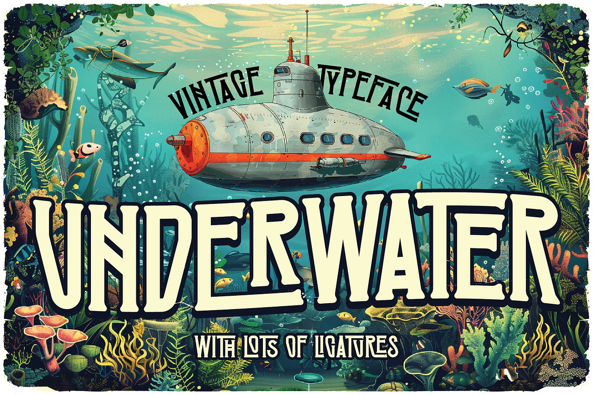 Underwater Vintage Label Font, a Serif Font by JumboDesign (Photo 1 of 6)
