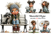 Whimsical Girl & Dog Love, a Seasonal Illustration by CreationArt (Thumbnail 1 of 5)
