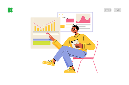 Man studying financial analytics
