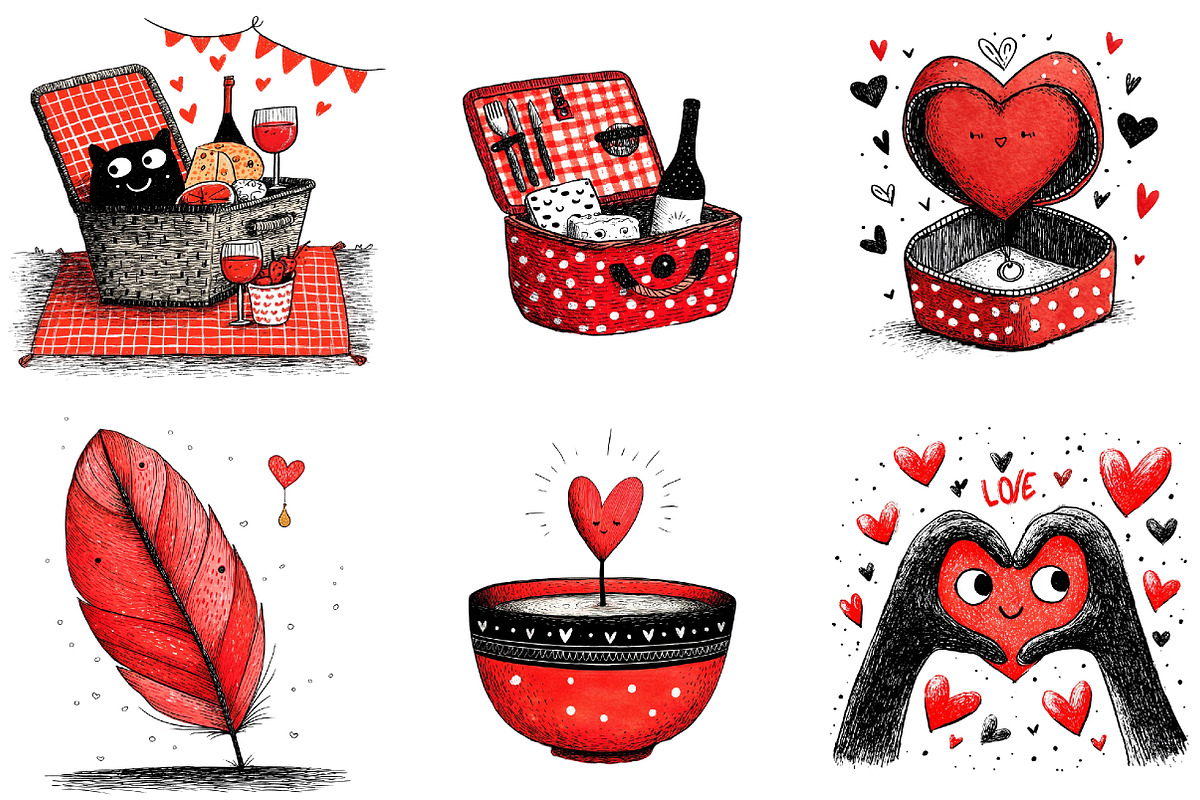Cute Valentine Clipart, an Illustration by DreamArtGraphic (Photo 3 of 4)