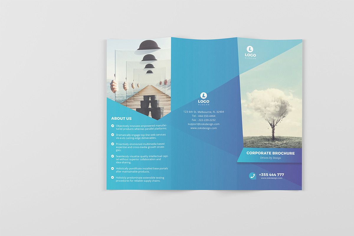 Tri Fold Brochure Mockup, a Print Template by zokidesign (Photo 16 of 16)
