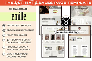 Emille Squarespace Sales Template