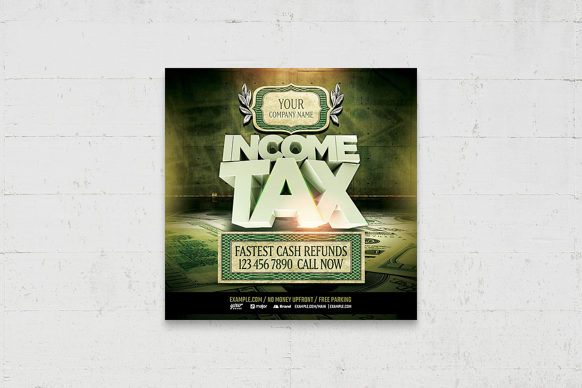 Income Tax Money Flyer Template, a Flyer Template by BrandPacks