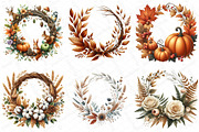 Watercolor Autumn Wreath Clipart Bun, an Illustration by DreamPrint404 (Thumbnail 5 of 6)