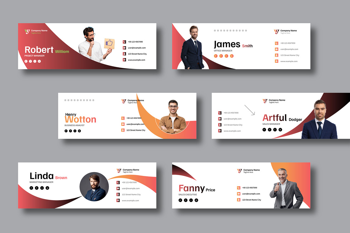 Corporate Email Signature Design, a Social Media Template by MightyDesign (Photo 2 of 5)