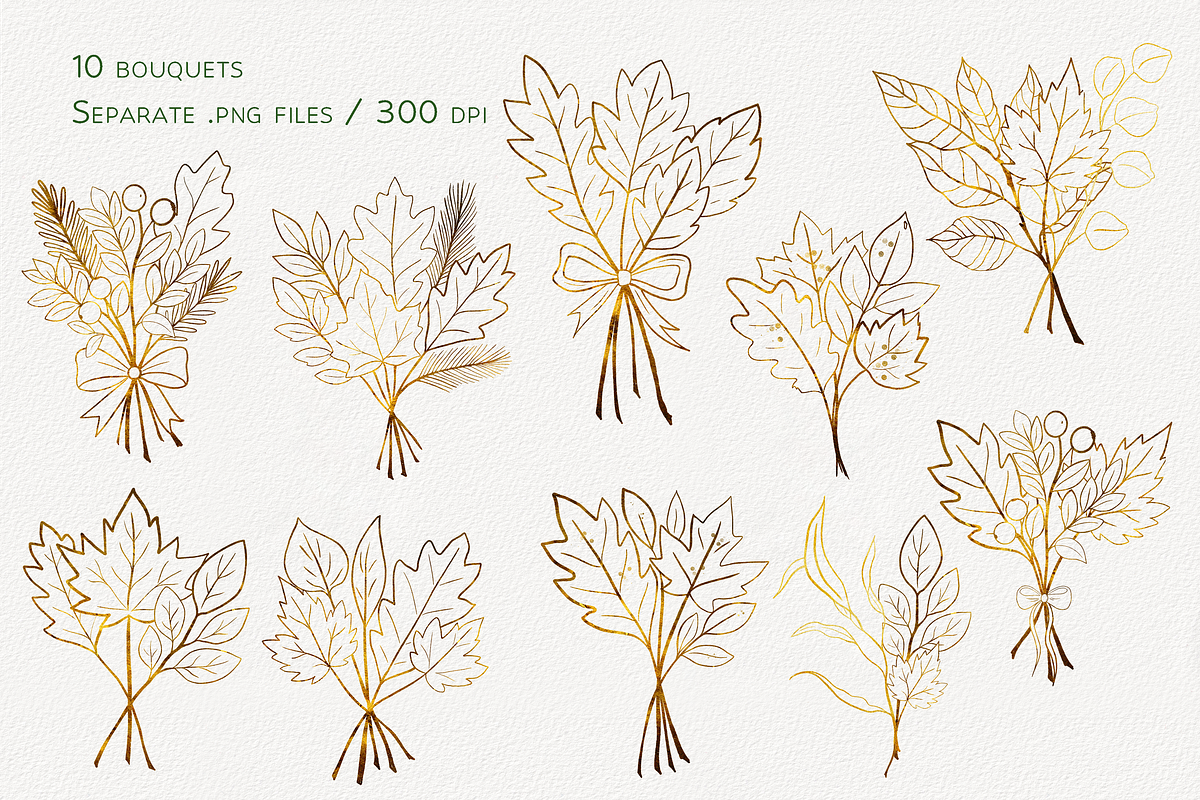 Autumn Elegance Leaf Bundle, a Decorative Illustration by Aurella Art (Photo 3 of 15)