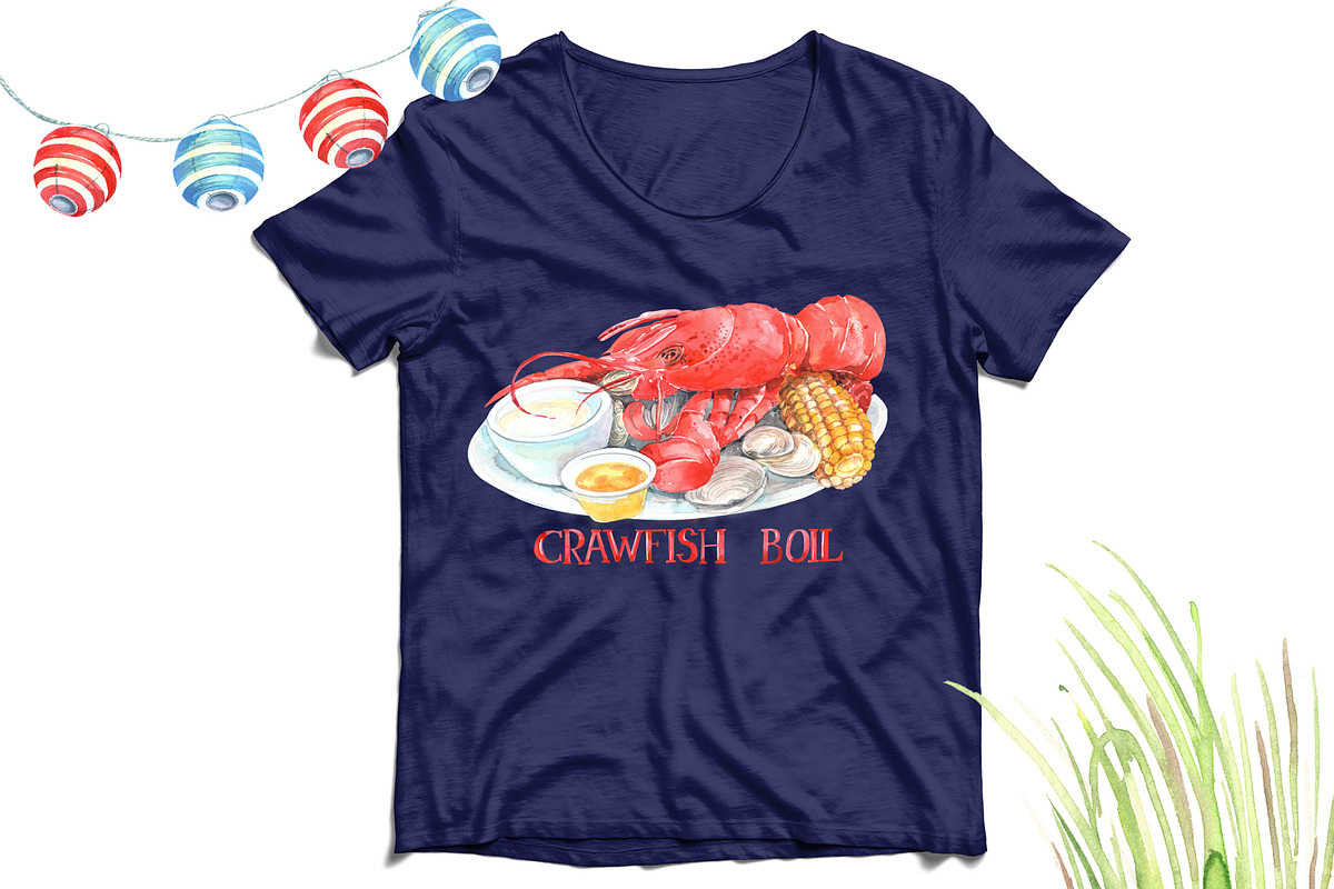 Seafood, Crawfish Boil, a Food Illustration by JennyColorArt (Photo 5 of 10)