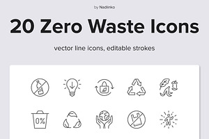 Zero Waste Lifestyle Icons