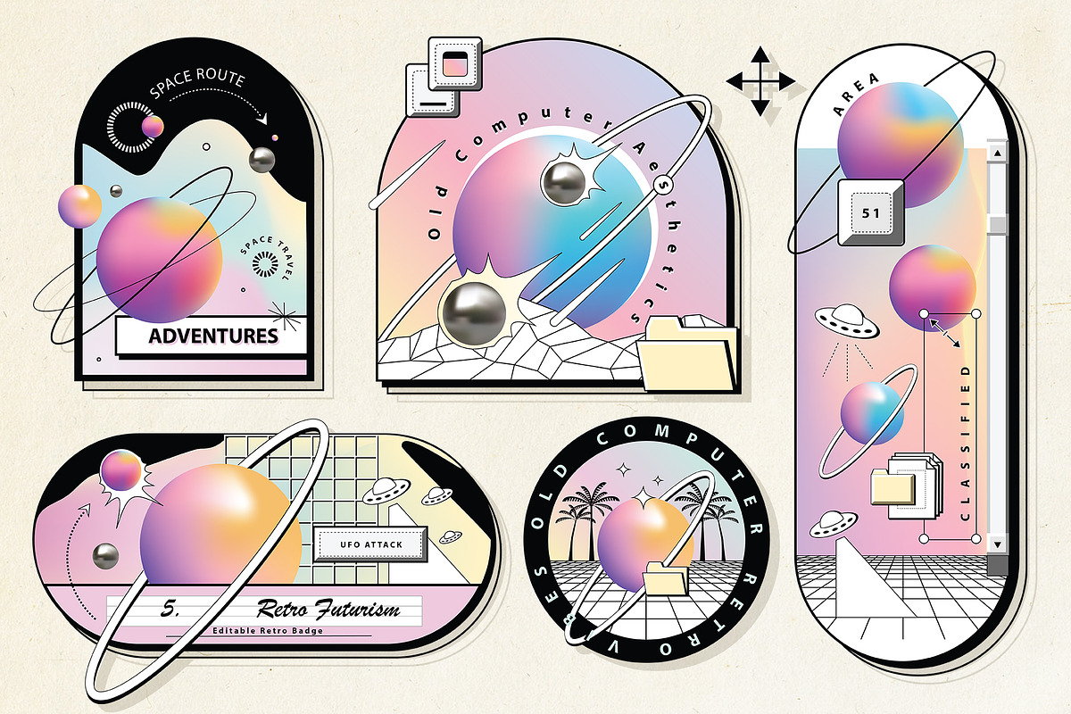 Retro & Old Computer Aesthetics, an Education Illustration by Polar Vectors (Photo 6 of 19)