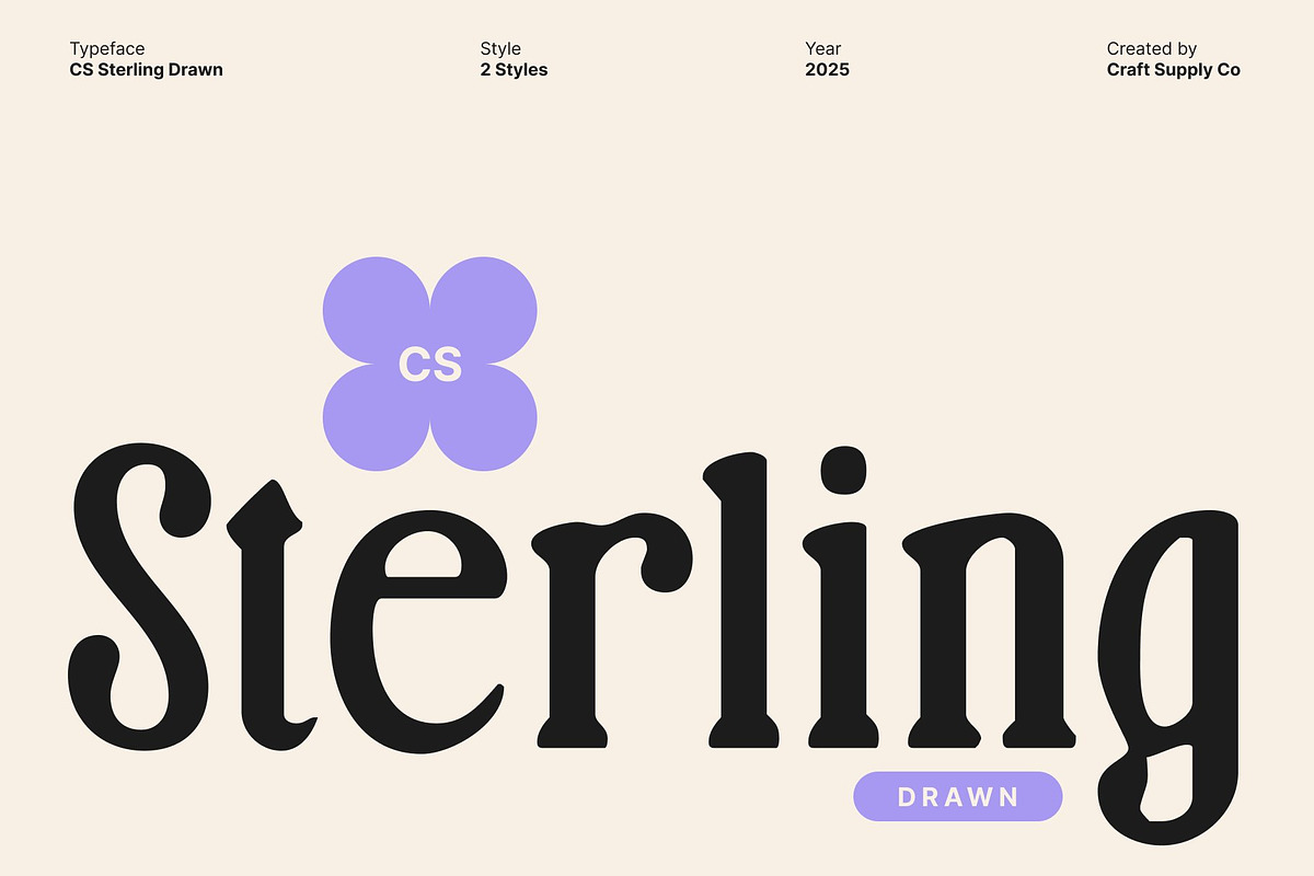 CS Sterling Drawn, a Serif Font by Craft Supply Co. (Photo 1 of 8)