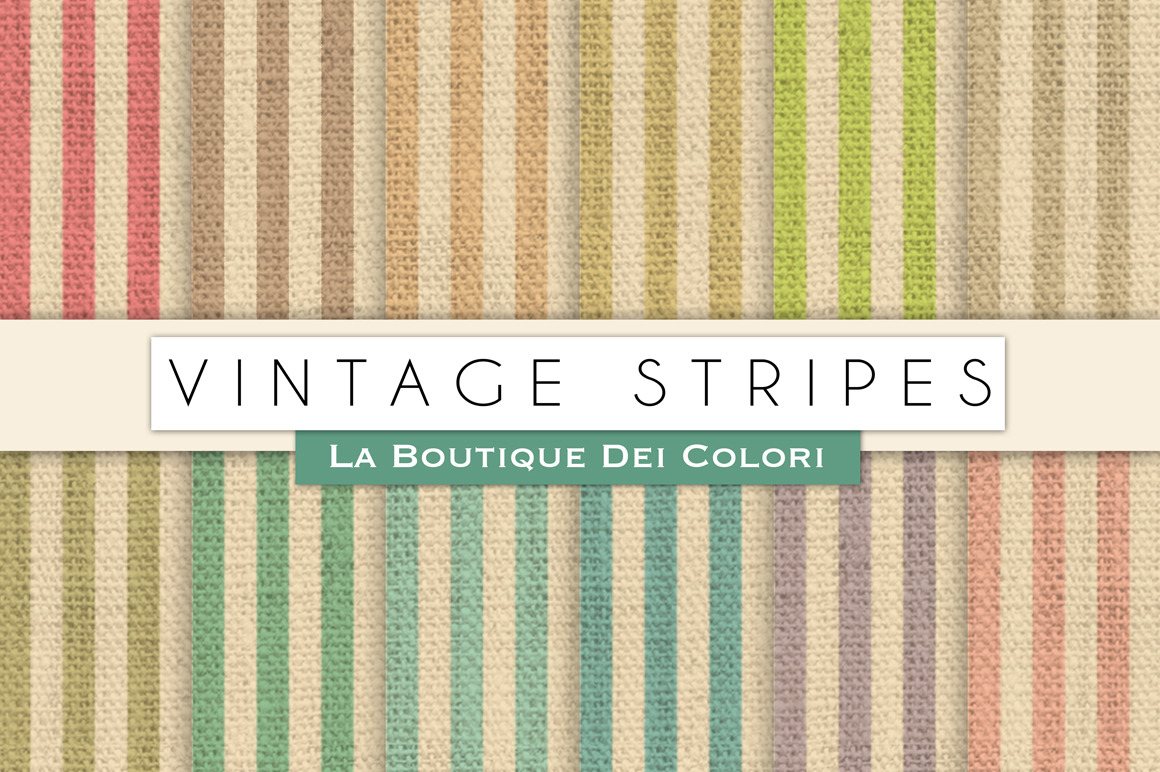 Vintage Stripes Digital Paper, a Pattern Graphic by La Boutique dei Colori