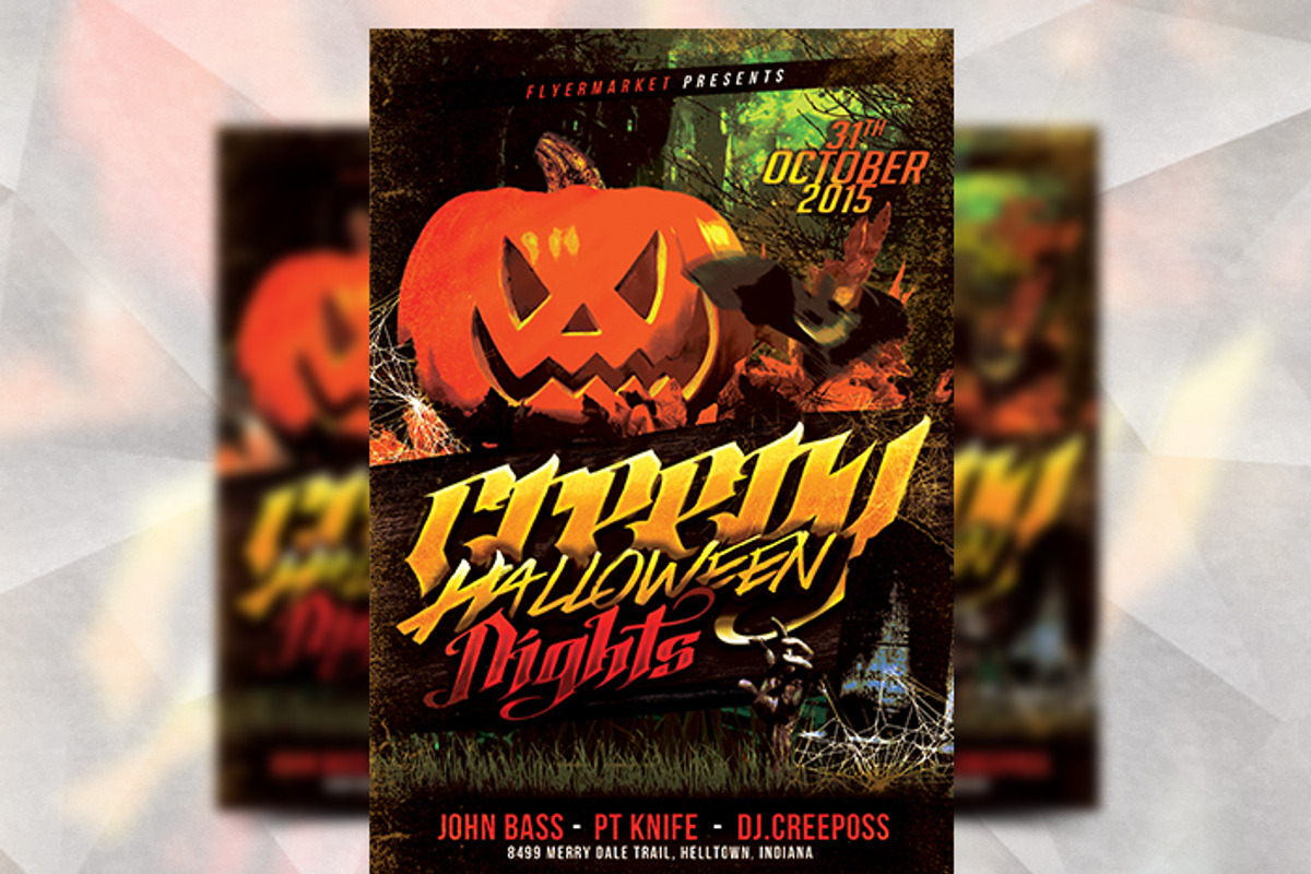 Creepy Halloween - Flyer Template, a Flyer Template by Flyermarket