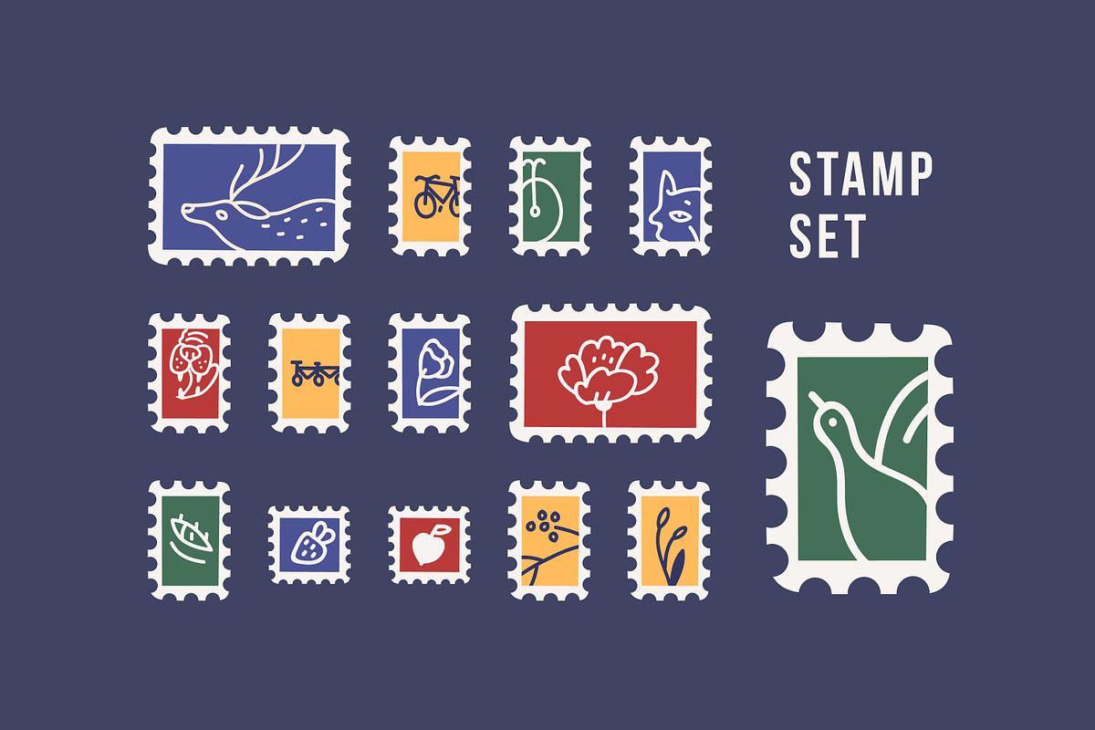 Sending letter composition and stamp, a Decorative Illustration by Good Studio (Photo 3 of 3)
