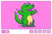 Cute Dino Happy Cartoon Vector, an Animal Illustration by Artstorystudio (Thumbnail 1 of 3)