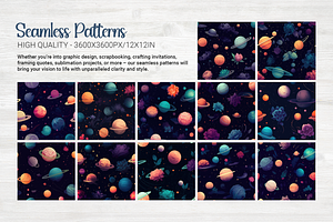 Floral Galaxy Posters And Patterns