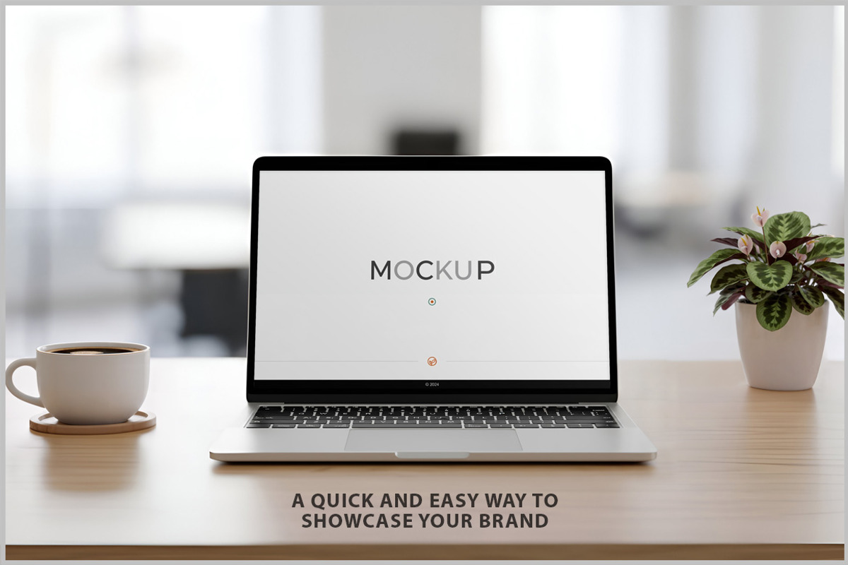 Laptop Screen Cup Mockup PSD, a Mockup by Bruno's Shop (Photo 2 of 4)