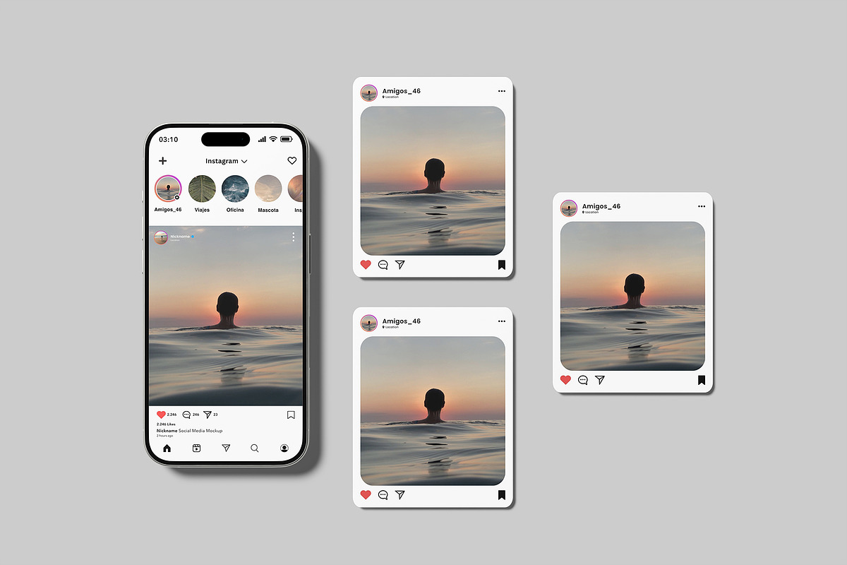 Social Media Instagram Mockup, an iPhone Mockup by Amigos__46 (Photo 6 of 9)